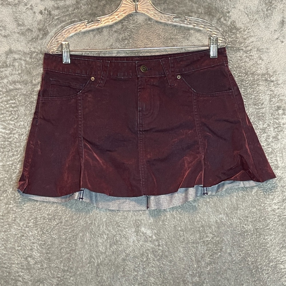 Wild Fable Women Velvet Denim Mini Skirt 6 Iridescent Alt Grunge Whimsigoth Vamp
